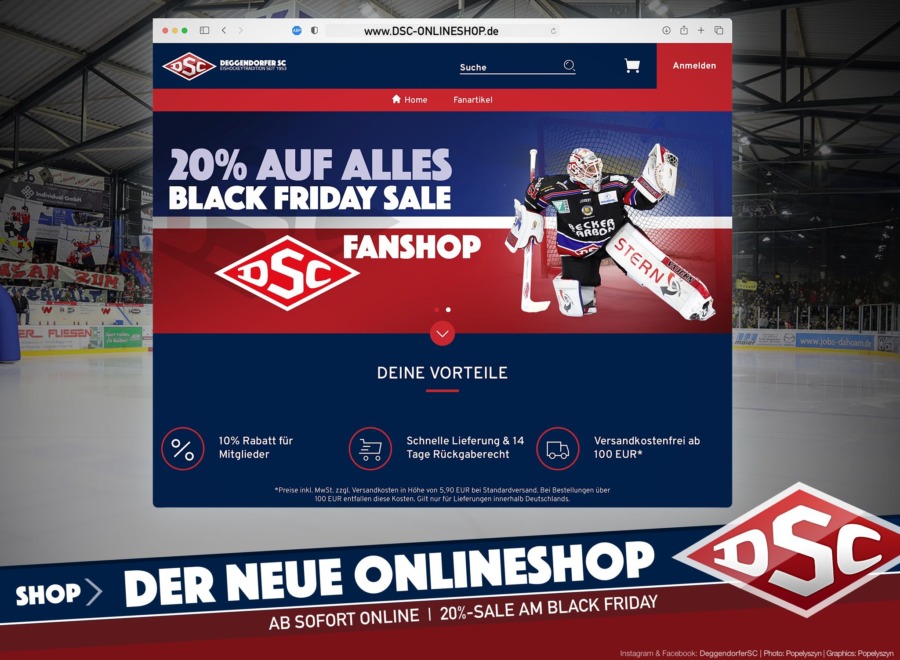 Neuer Onlineshop des Deggendorfer SC ist live: Black-Friday mit 20% Rabatt!